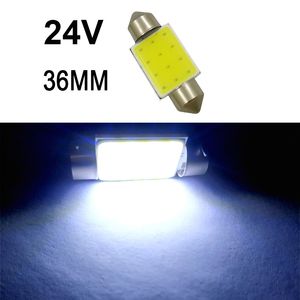 50Pcs White Festoon LED COB Bulbs 36mm Car Bulb For Auto Dome Map Reading License Plate Lights 24V