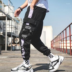Mäns byxor 2021 Färg Block Cargo Harem Joggers Track Hip Hop Casual Baggy Sweatpants Streetwear Fashion Hipster Trousers XXXL1