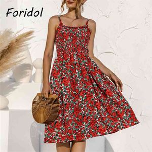 Sleeveless Vintage Floral Print Summer Dress Women Casual Loose Female Elegant Long Boho Beach Vestidos 210427