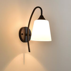 Vägglampor modern lampa e27 90-260V glas ledande ljusarmaturer gångskorridor badrum spegel sängen sovrum sconce luminaria