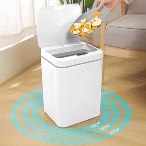 12/14 / 16L Inteligentny kosz na śmieci może automatyczne czujnik odpadków na śmieci elektryczny na śmieci do łazienki na śmieci kuchenne 210728