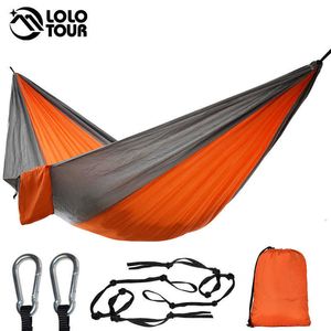 Single&Double Camping Hammock With Hammock Tree Straps Portable Parachute Nylon Hammock For Backpacking Travel Lightweight SH190924