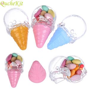 6pcs stile europeo forma di gelato Candy Box Bag plastica creativa bomboniere x Natale Baby Shower festa di compleanno