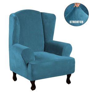 Elastyczna skrzydło Fotel Slipcover Velvet Pluszowa Krzesło Krzesło Pokrywa Sofa Stretch Zmywalny Usuwanie Meble Protector 211116