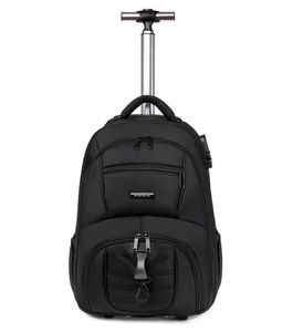 School Bags 18 Inch Travel Trolley Bag Men Rolling Backpack Wheeled With Wheels Luggage For Teenagers