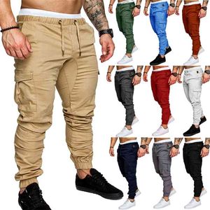 Casual Men Ankel Slim Fit Byxor Midwaist Stretch Hip Hop Jogger Längd Mode Andningsbyxor # G30 210715