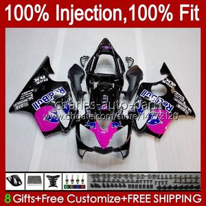 Injektionsformmissor för Honda CBR 600 FS CC 600F4I CBR600 F4I 01 02 03 KOVISWORK 46NO.80 CBR600F4I F4 I 600CC Rosa Black 2001 2002 2003 CBR600FS 01-03 OEM BODY KIT