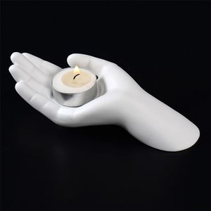 Candlestick concreto plantador moldes DIY mão forma concreta vela molde decorações de artesanato de casamento 210722