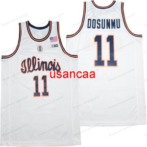 Ayo Dosunmu Illinois Fighting Illini College Basketball Jersey Men's All White Biały rozmiar S-XXXL