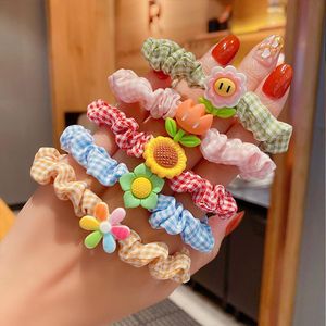 Accessori per capelli Cute Floral Fruit Cartoon Girls Cravatta di gomma Principessa Ornamento Kawaii Copricapo Fasce elastiche Fasce