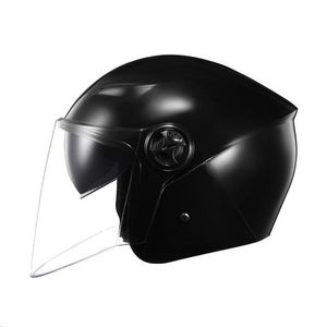 Capacetes de motocicleta abertos Metade do capacete de rosto com lente de viseira dupla casco elétrico casco para adultos dot aprovado preto