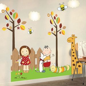 Disposizione della stanza dei bambini adesivi murali per bambini ragazzi e ragazze camera da letto per bambini decorazione della parete del comodino adesivi per cartoni animati asilo 210420