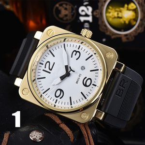 2023 Three Stitches Luxury Mens Watches Quartz Watch Top Luxury Brand Rubber Belt Relogio Men Fashion Accessories High Quality BR Designe 205