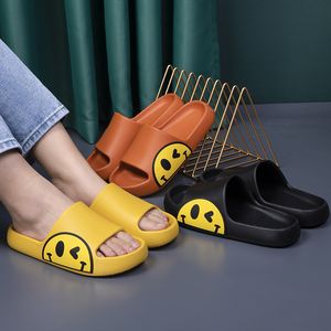 2022 New Women's Summer Slippers Couple Cute Smile Sandals Men's Non-slip Thick Bottom Eva Home Shoes