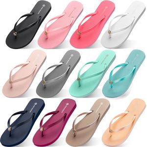 Kapcie damskie Moda Flip Flops Beach Hotel Indoor Slipper Potrójny Czarny Różowy Biały Lemon Green Grey Blue Womens Shoes dziewiętnaście