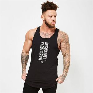 New Men Bodybuilding Cotton Tank top Gyms Fitness Hooded Vest Sleeveless Hoodie Casual Fashion Workout Clothing 210421