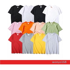 Mens Letters 자수 T 셔츠 패션 소년 힙합 티셔츠 캐주얼 Womens Streetwear Tops 2021 도매 유니섹스 티에 대 한 12 색