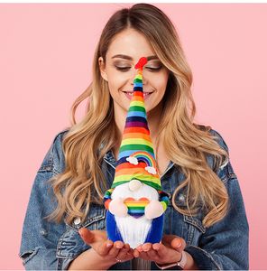 Arcobaleno Gnomo Senza Volto Peluche Decorazioni Natalizie Nano Regalo Figurine Giocattolo Decorazione Domestica Delicata Decorazione Elfo Bambola