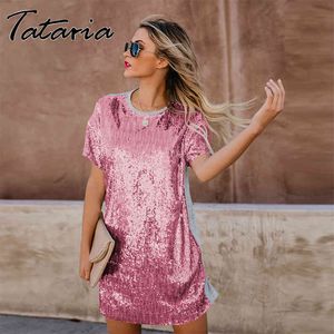 Rose Gold sequin vestidos de mulher noite noite magro manga curta patchwork bodycon boate mini vestido vintage vestido lentejuelas 210514