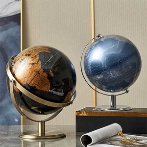 Retro World Globe Decoration Terrestrial Map Modern Home Decor Geography Education Office Desk Accessories 211101