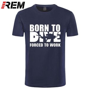 REM Nascido para mergulhar trabalho forçado camiseta homens verão manga curta algodão camisetas Engraçado impresso mens mergulho Tees PS 210716