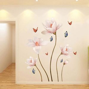 Wall Stickers Embossed Flowers Sticker Living Room Home Decorations DIY Flower Vines Art Poster Decor Murals
