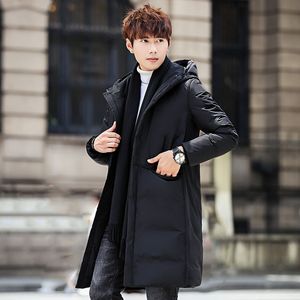 Solido inverno Parka uomo stile coreano giacca antivento impermeabile uomo felpe con cappuccio casual spesso caldo lungo sottile outwear cappello parka maschile 210524