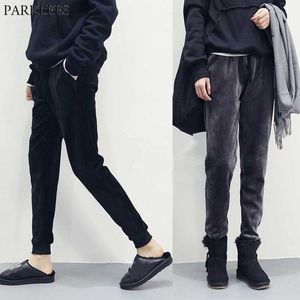 Men's Winter Velour Velvet Jogger Sweatpant Loose Casual Running Harem Pants Harajuku Hip Hop Streetwear Trousers Youth 210522