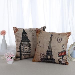 Wholesale europe outlets resale online - European S Cotton Pillow Eiffel Tower Big Ben The Of Pisa Outlet Sofa Cushions Cover Quality Cushion Decorative