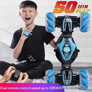 Remote Control Car Radio Gesture Induction Twisting Off-Road Stunt Vehicle Light Music Drift Toy 4WD High Speed Climbing RC Car 211029