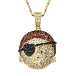 European och American Avatar Pendant Halsband Inlagda Zircon Hip Hop Street Fashion Accessory Gift