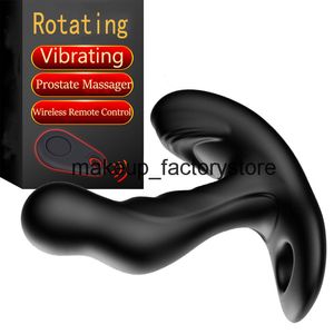 Massagem 7 modo rotativo 10 modo vibratório massageador de próstata brinquedos gays plug anal buttplug g-ponto estimular vibrador brinquedos sexuais para homens