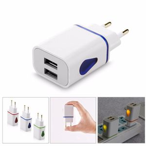USB Wall Charger Dual Port 5V 2A Adapter Output Travel Plug Power Universal Compatible For Phone/Tablet EU US