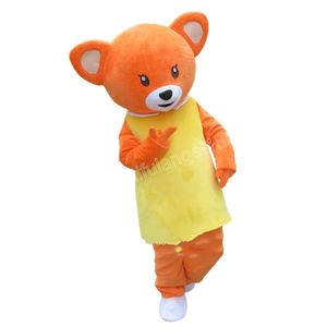 Costume della mascotte dell'orso arancione di Halloween Costume di alta qualità del fumetto di peluche animale Anime personaggio a tema Costume da carnevale di Natale per adulti