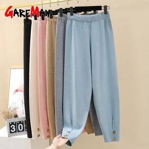 Autumn women's Casual Harem Pants Loose Trousers For Women Winter warm thick Knitted Sweater Radish pants Female 210428