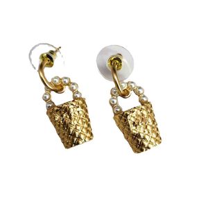 Dangle Chandelier Earrings vegetable basket Designer Jewelry Vintage brass Geometry