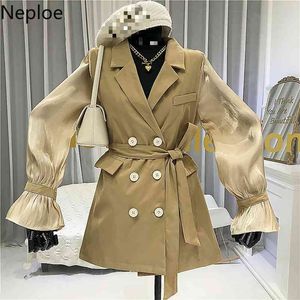 Blazer Kleid Frauen Mode Kerb Kragen Flare Hülse Vestidos Sommer Casual Lace Up Schlanke Taille Weibliche Kleider 210422