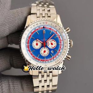 43mm B1 Pan Am Special Edition Watches AB01212B1C1A1 AB01211 Quartz Chronograph Mens Watch White Inner Blue dial Stainless Steel Bracelet Hello_Watch A96(4)