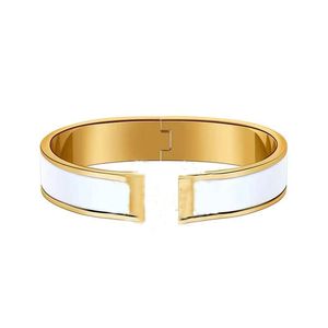 Fashion classic open H Bangle hard body inlaid ceramic letter bracelet rose gold couple creative high quality jewelry with exquisite packaging gift box