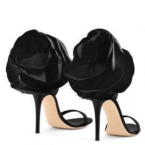 2021 Lady cetim cobrindo couro sexy senhoras sandálias de salto alto de 9,5 cm sapatos rede de renda 3D flor diamante aberto dedo do pé fivela de uma linha tamanho da festa 34-42 LG