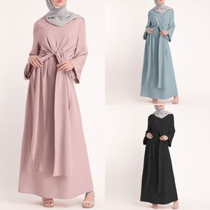 Zanzea Muzułmańskie sukienki Eid Mubarak Kaftan Dubai Abaya Turcja Moda Hidżab Dress Islam Odzież Maxi Sundress dla kobiet Vestidos X0629