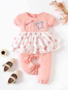 Baby Heart Butterfly Haft Polka Dot Drukuj 2 w 1 kombinezonie Ona