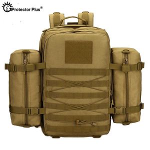 Protector Plus 45L Tactical Wojskowy Plecak Na Zewnątrz Wodoodporna Molle Plecak Travel Turystyka Camping Wspinaczka Sport Duża torba Q0721