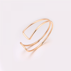 Bangle Design Simples para Mulheres Punk Street Open Cuff Braceletes Bangles Cobre Jóias Rosa Ouro Prata Cor Presente Girls