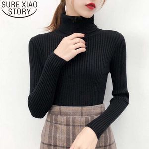 Autumn and Winter Soft Elegant Women Sweater Clothing Long Sleeve Turtleneck Tops Fashion Blouses 5778 50 210528