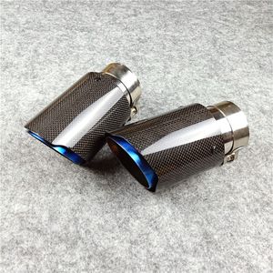 Blauer Edelstahl für universelle Akrapovic-Auspuff-Schalldämpferspitzen, Auto-Carbon-Autoabdeckungs-Styling (2 Stück)