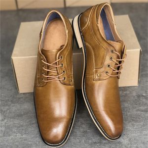 Designer Oxford Sapatos Top Quality Black Calfskin Derby Driver Sapato Formal Casamento Formal Lace-Up Business Office Trainers Tamanho 39-47 037