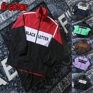 Giacche di lusso firmate per abbigliamento da uomo giacca a vento sottile moda Giacca outwear streetwear con patchwork con stampa di lettere di alta qualità