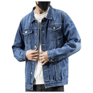 Мужские куртки синий джинсовая куртка 2021 осень мужская мода повседневная хлопчатобумажная тонкая классическая ретро джинсовая пальто высокого качества уличная одежда