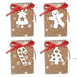 Vintage Kraft Paper Christmas Apple Box Förpackning Party Gift Bag Portable Candy Boxes JJD10930